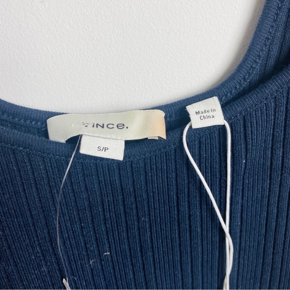 Vince Rib Scoop Neck Camisole Dress in Navy Blue - Picture 7 of 10